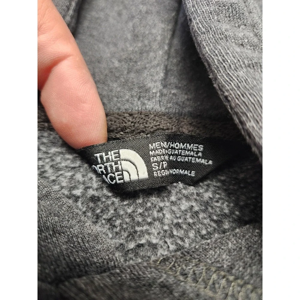 The‎ North Face Hoodie Mens Small Gray USA Flag Logo Graphic Fleece Pullover